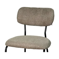 Chaise tissu brun taupe style écolier (lot de 2) MALANG