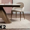 Chaise tissu écru à dos ouvert et pieds cuivrés (lot de 2) TREVI