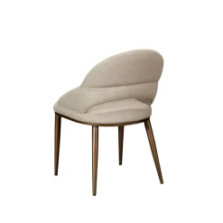Chaise tissu écru à dos ouvert et pieds cuivrés (lot de 2) TREVI
