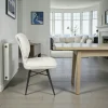 Chaise tissu écru à dossier double (lot de 2) LIGURIE