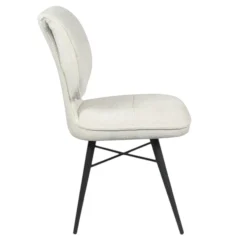 Chaise tissu écru à dossier double (lot de 2) LIGURIE