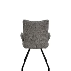 Chaise tissu gris chiné accoudoirs larges (lot de 2) LIGURIE