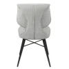 Chaise tissu gris à dossier double (lot de 2) LIGURIE