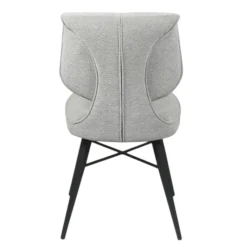 Chaise tissu gris à dossier double (lot de 2) LIGURIE