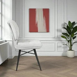 Chaise tissu gris à dossier double (lot de 2) LIGURIE