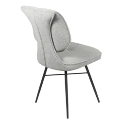 Chaise tissu gris à dossier double (lot de 2) LIGURIE