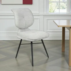 Chaise tissu gris à dossier double (lot de 2) LIGURIE