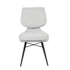 Chaise tissu gris à dossier double (lot de 2) LIGURIE