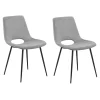 Chaise tissu gris à dossier ouvert (lot de 2) LORA