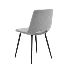 Chaise tissu gris à dossier ouvert (lot de 2) LORA