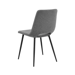Chaise tissu gris foncé à dossier ouvert (lot de 2) LORA