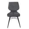 Chaise tissu gris foncé à dossier double (lot de 2) LIGURIE