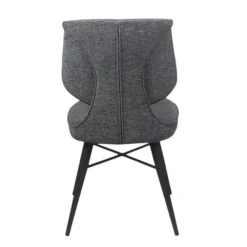Chaise tissu gris foncé à dossier double (lot de 2) LIGURIE