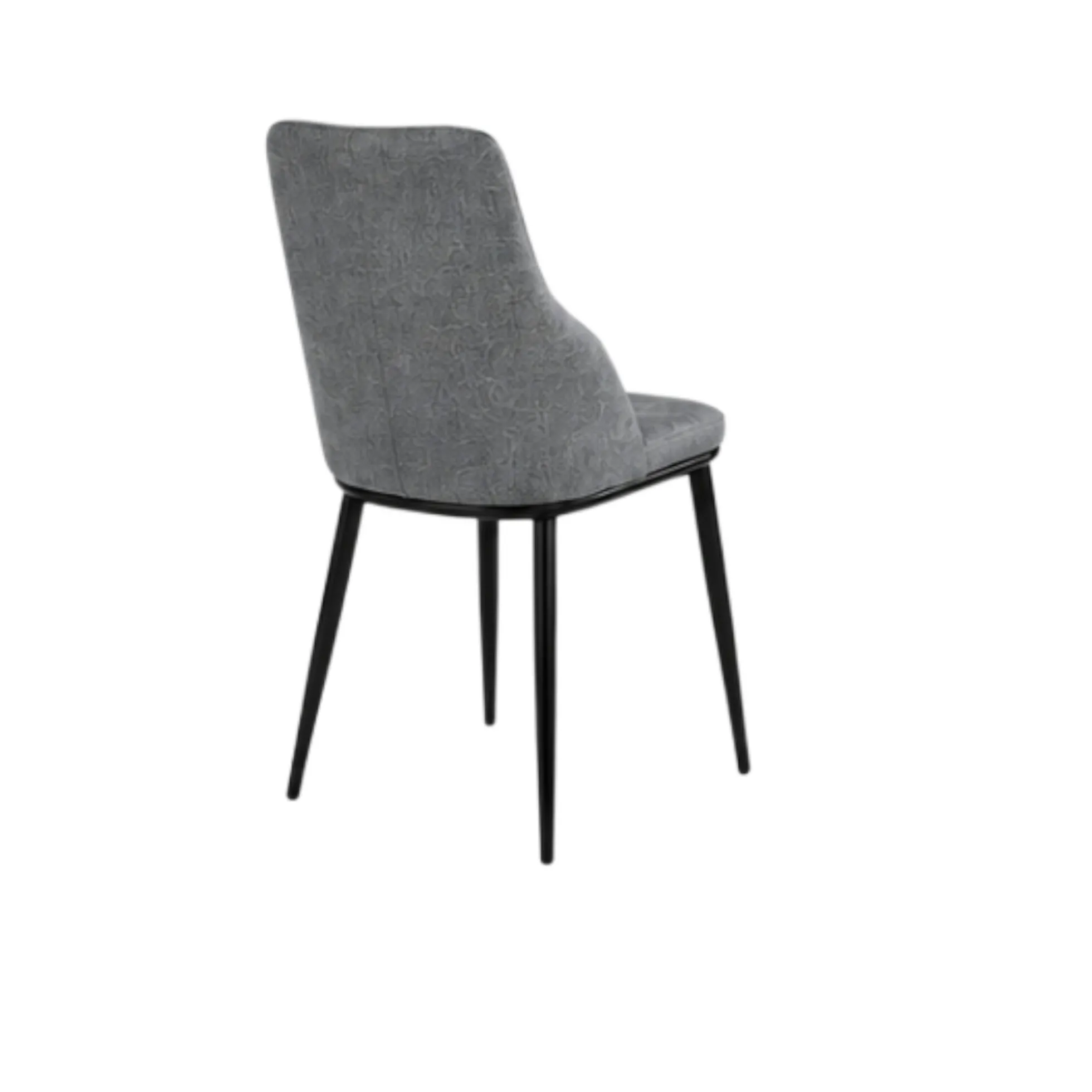 Chaise tissu gris pieds métal noir (x2) AUREN