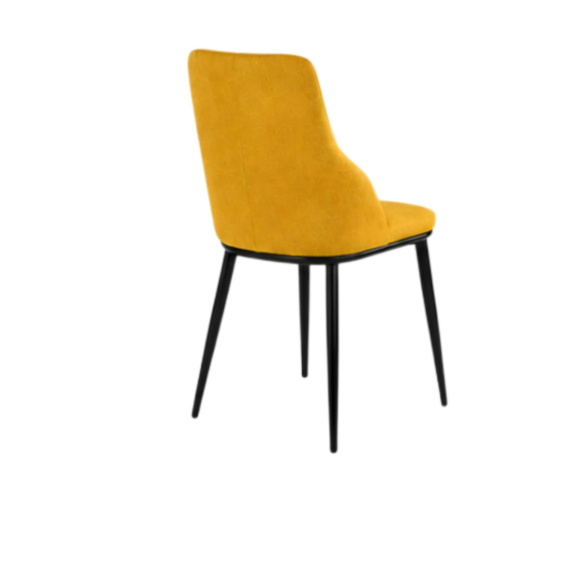Chaise tissu jaune pieds métal noir (x2) AUREN