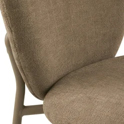 Chaise tissu marron design arrondi (lot de 2) LORA