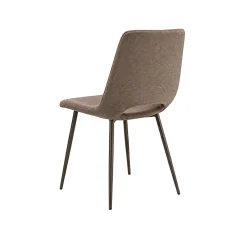 Chaise tissu marron à dossier ouvert (lot de 2) LORA