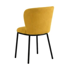 Chaise tissu moutarde dossier courbe (x2) AUREN