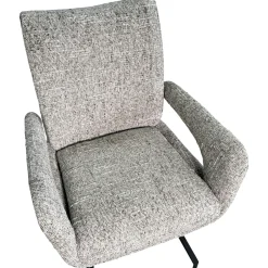 Chaise tissu taupe chiné accoudoirs larges (lot de 2) LIGURIE