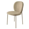 Chaise tissu taupe design arrondi (lot de 2) LORA