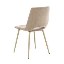 Chaise tissu taupe à dossier ouvert (lot de 2) LORA