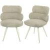 Chaise tissu taupe à dossier structuré (lot de 2) CORTINA