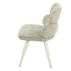 Chaise tissu taupe à dossier structuré (lot de 2) CORTINA