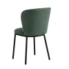 Chaise tissu vert dossier courbe (x2) AUREN