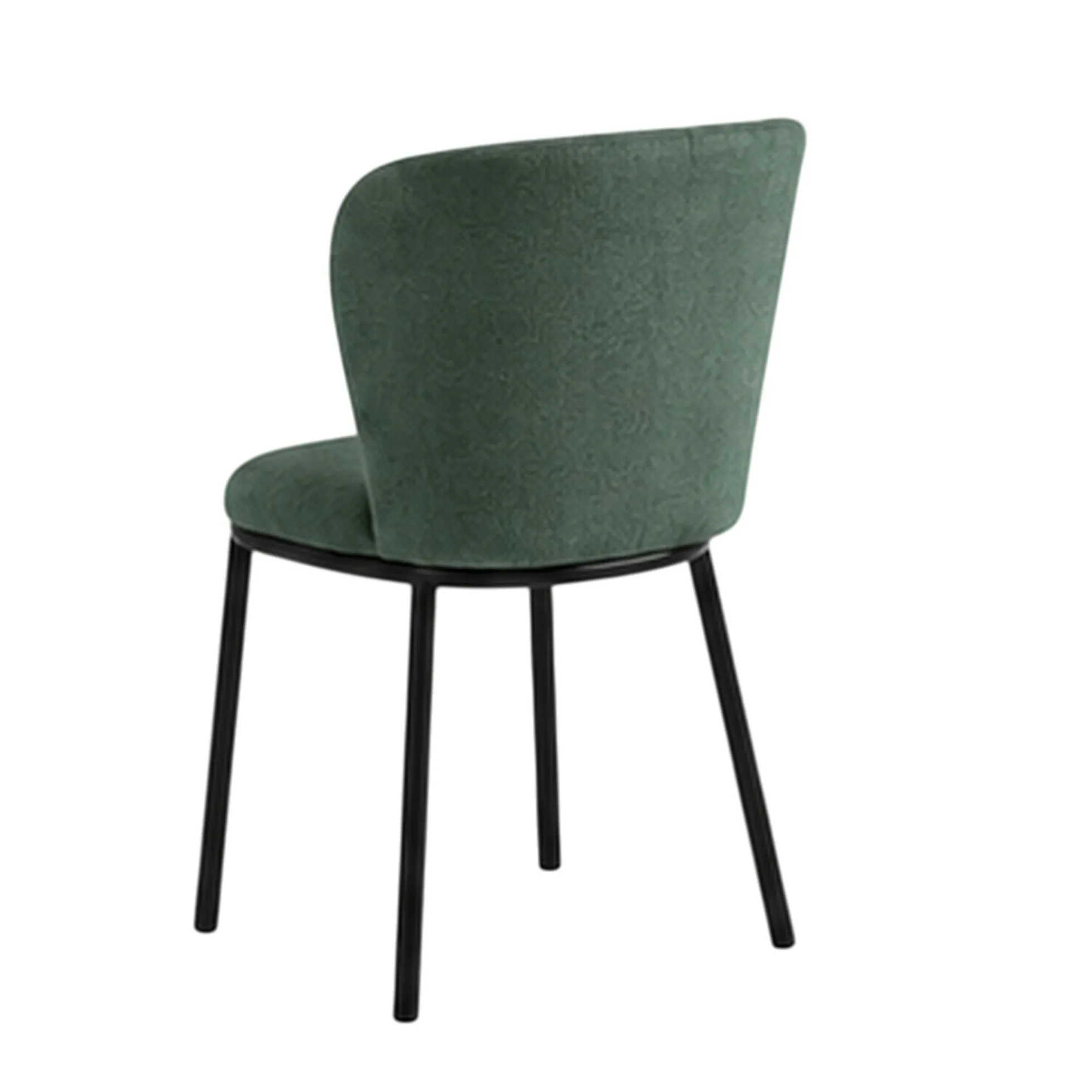 Chaise tissu vert dossier courbe (x2) AUREN
