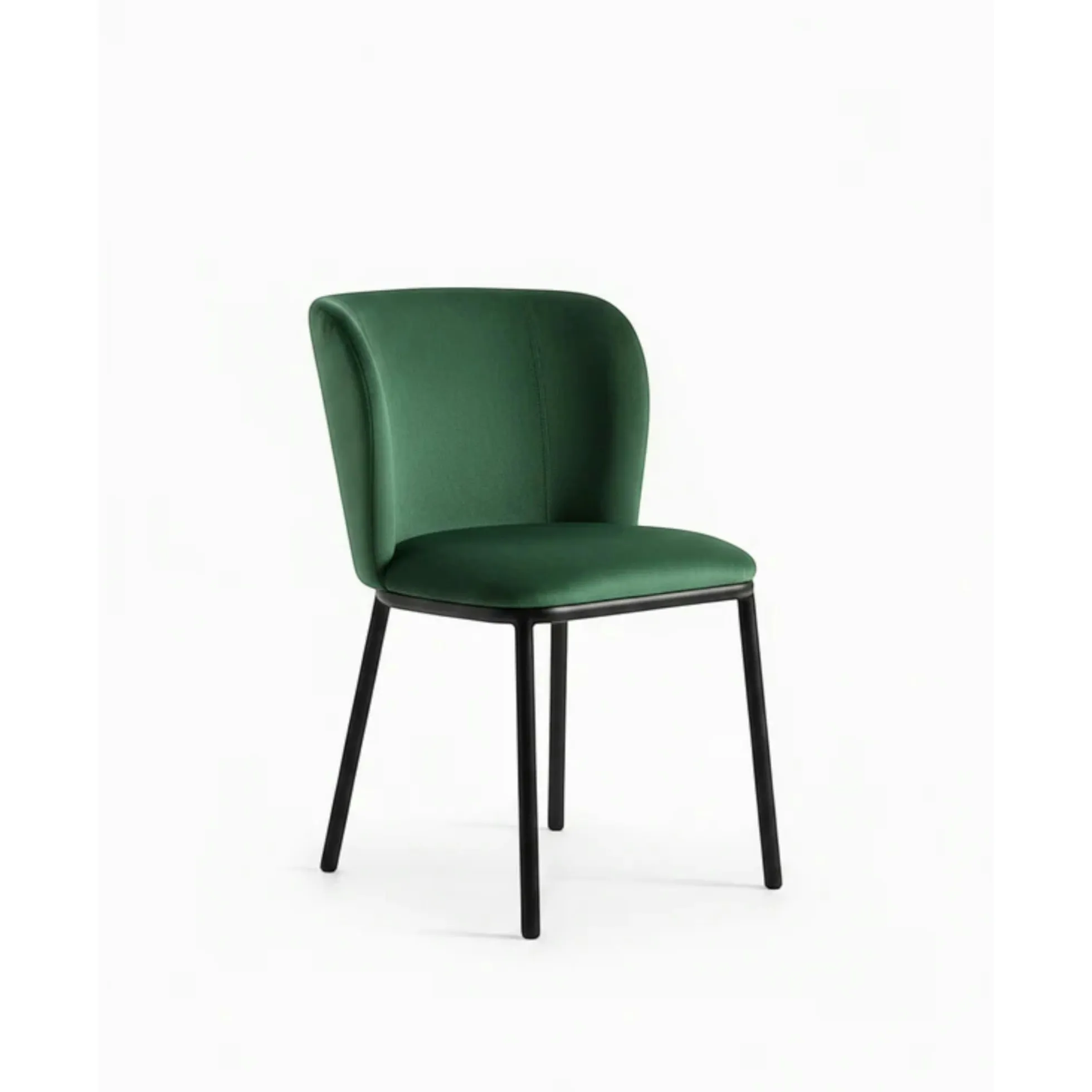 Chaise tissu vert dossier courbe (x2) AUREN