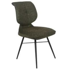 Chaise tissu vert à dossier double (lot de 2) LIGURIE