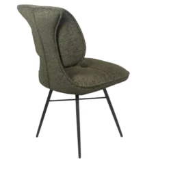 Chaise tissu vert à dossier double (lot de 2) LIGURIE