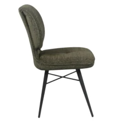 Chaise tissu vert à dossier double (lot de 2) LIGURIE