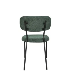 Chaise tissu vert foncé style écolier (lot de 2) MALANG