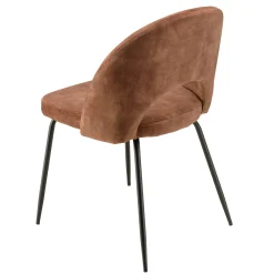Chaise velours acajou dossier demi-lune (lot de 2) TIM