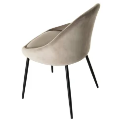 Chaise velours beige TIM (lot de 2)
