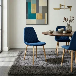 Chaise velours bleu (lot de 2) HAWAI