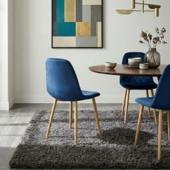 Chaise velours bleu (lot de 2) HAWAI