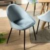 Chaise velours bleu TIM (lot de 2)