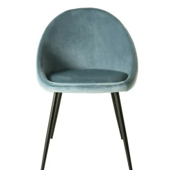 Chaise velours bleu TIM (lot de 2)