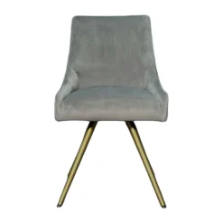 Chaise velours gris (lot de 2) HOBART