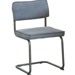 Chaise velours gris piètement luge (lot de 2) MALMOE