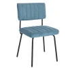 Chaise velours grosses côtes bleu pétrole (lot de 2) IENA