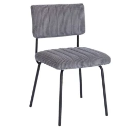 Chaise velours grosses côtes gris (lot de 2) IENA