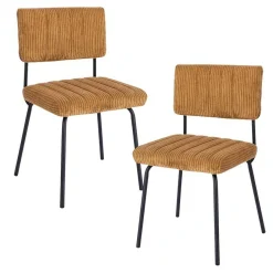 Chaise velours grosses côtes moutarde (lot de 2) IENA