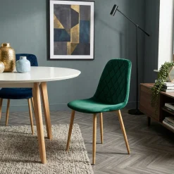 Chaise velours verte (lot de 2) HAWAI