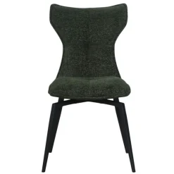 Chaise verte pivotante en velours avec passepoil (lot de 2) LOMBARDIE