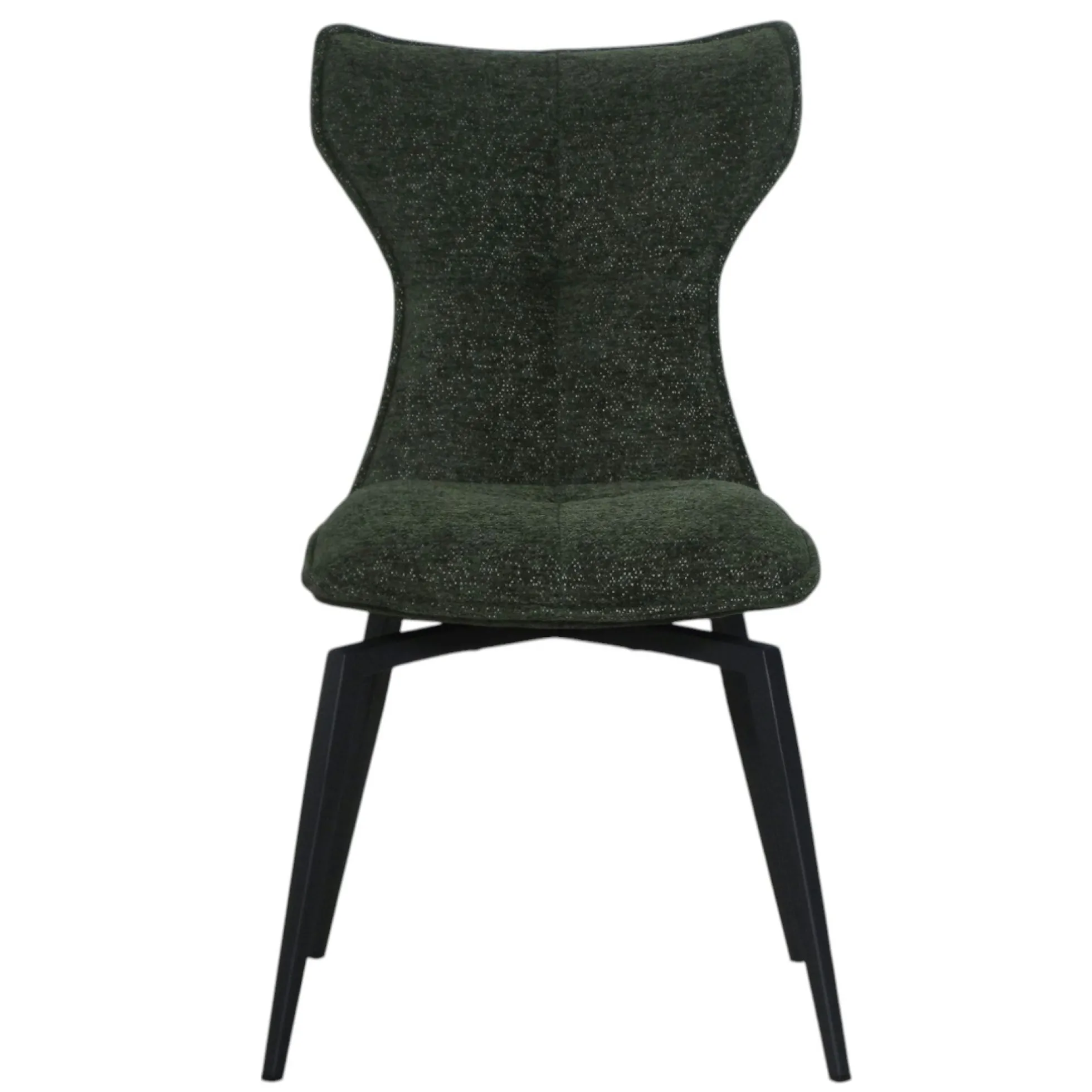 Chaise verte pivotante en velours avec passepoil (lot de 2) LOMBARDIE