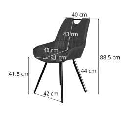 Chaise vert foncé effet vieilli à poignée intégrée (lot de 2) MALMOE