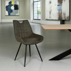 Chaise vert foncé effet vieilli à poignée intégrée (lot de 2) MALMOE